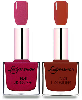 

Lady Fashion Cube Shaped Made In India Nail Polish Maroon, Coffee(Pack of 2)