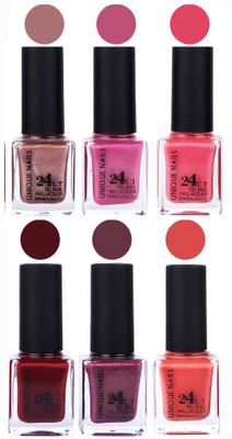 

Unique Nails Gel Nail Polish Set 2652 Multicolor(Pack of 6)