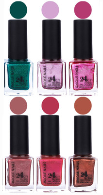 

Unique Nails Gel Nail Polish Set 2671 Multicolor(Pack of 6)