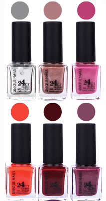 

Unique Nails Gel Nail Polish Set 2651 Multicolor(Pack of 6)