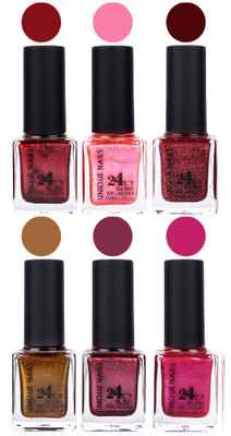 

Unique Nails Gel Nail Polish Set 2672 Multicolor(Pack of 6)
