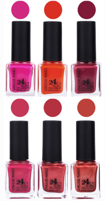 

Unique Nails Gel Nail Polish Set 2656 Multicolor(Pack of 6)