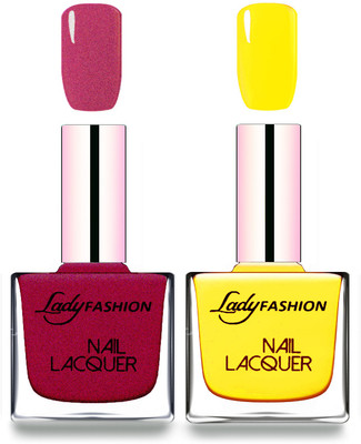 

Lady Fashion Cube Shaped Made In India Nail Polish Maroon, Yellow(Pack of 2)