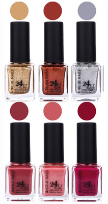 

Unique Nails Gel Nail Polish Set 2640 Multicolor(Pack of 6)