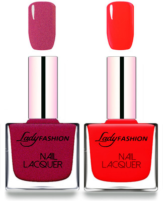 

Lady Fashion Cube Shaped Made In India Nail Polish Maroon, Juicy Red(Pack of 2)