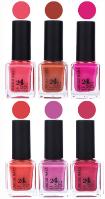 

Unique Nails Gel Nail Polish Set 2654 Multicolor(Pack of 6)