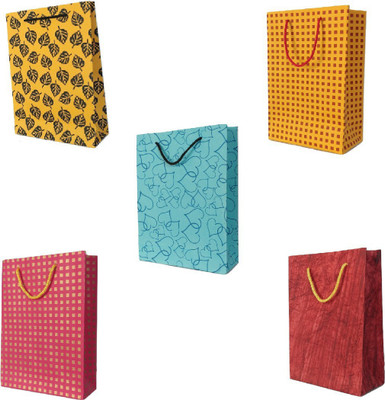 

CALARS Printed Party Bag(Blue, Yellow, Red, Pack of 5)