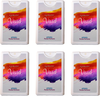 

Gimani Vivid Pocket Perfume 20 ML Each (Pack of 6) Eau de Parfum - 120 ml(For Men & Women)