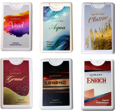 

Gimani Assorted Pocket Perfume 20 ML Each (Pack of 6) Eau de Parfum - 120 ml(For Men & Women)