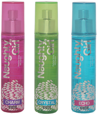 Naughty Girl CHARM, CRYSTAL & ECHO Perfume Spray for Women- (Set of 3) (60ml each) Perfume - 60 ml(For Women)