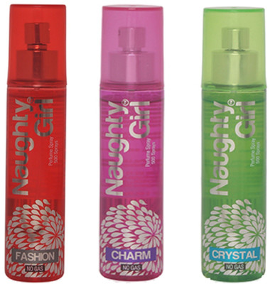 

Naughty Girl FASHION, CHARM & CRYSTAL Perfume Spray for Women- (Set of 3) (60ml each) Perfume - 60 ml(For Women)