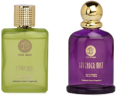 

Lyla Blanc Mens CHROME & Womens LAVENDER MIST - (Set of 2 Perfume for Couple) (100ml each) Eau de Parfum - 100 ml(For Men & Women)