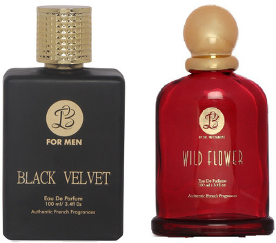 

Lyla Blanc Mens BLACK VELVET & Womens WILD FLOWER - (Set of 2 Perfume for Couple) (100ml each) Eau de Parfum - 100 ml(For Men & Women)