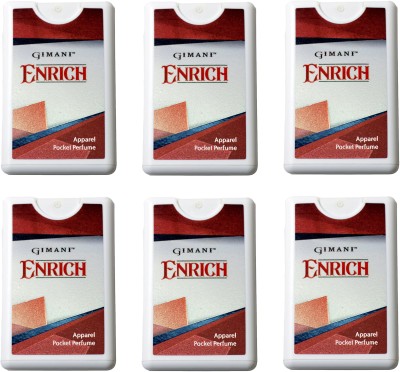 

Gimani Enrich Pocket Perfume 20 ML Each (Pack of 6) Eau de Parfum - 120 ml(For Men & Women)