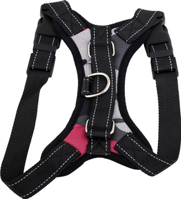 

SRI High Quality Front Range Dog Harness No-Pull Pet Harness Adjustable Outdoor Pet Vest Reflective Oxford Material Vest for Dogs Easy Control Dog Standard Harness(, Pink