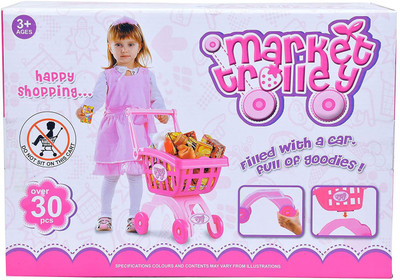 

MWG Exports Co Kids Role Play Pretend Master Chef Kitchen Market Trolley Toys