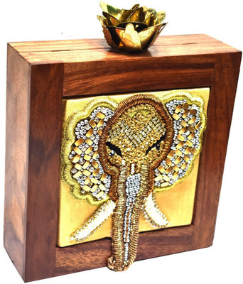 

Saffronworld Women Evening/Party Gold Wood Clutch