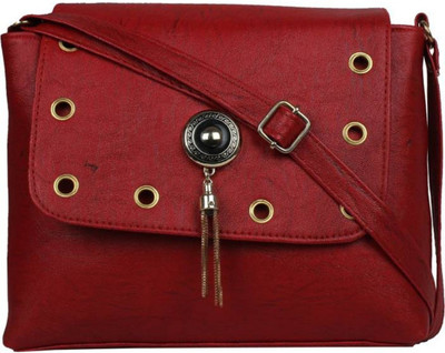 

AL Amazing Women Casual Maroon PU Sling Bag