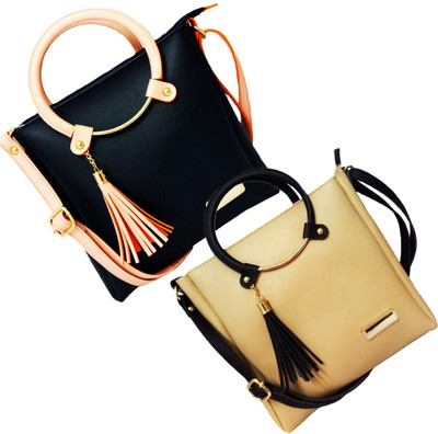 

BANDICOOT Girls Evening/Party, Casual, Formal Beige, Blue PU Sling Bag
