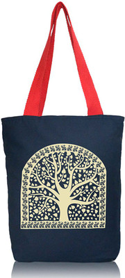 

Laughing Monk Women Casual Blue Canvas Tote