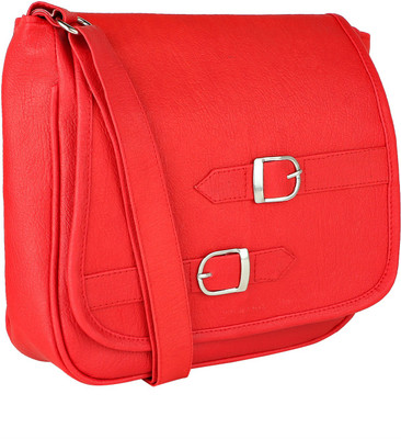 

SAHAL Girls Casual Red PU Sling Bag