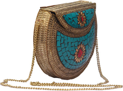 

Dejan Women Casual, Evening/Party Blue PU Sling Bag