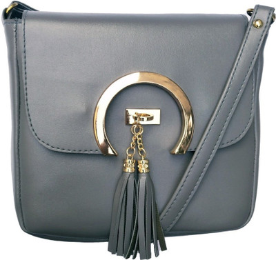 

AVS Women Evening/Party, Casual Grey PU Sling Bag