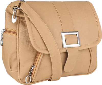 

SAHAL Girls Casual Beige PU Sling Bag