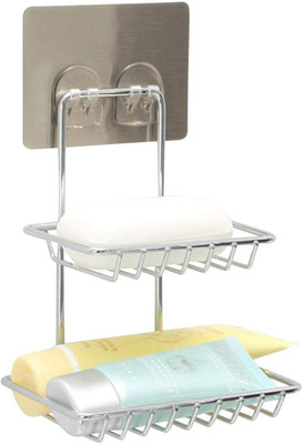 

HOKIPO Magic Sticker Series Self Adhesive Stainless Steel Soap Holder(Silver)