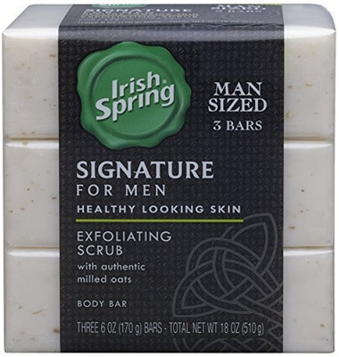 

Irish Spring Signature Exfoliating Bar Soap, 6oz, 3 Count(200 g, Pack of 3)