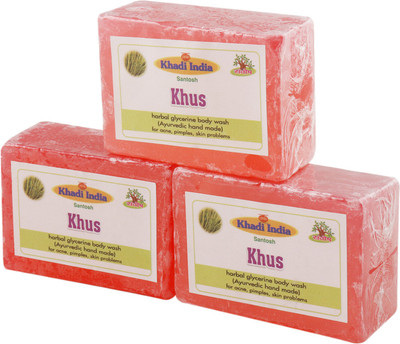 

Khadi India Santosh Khus Harbal Glycerin Body Wash Soap (Ayurvedic Hand Made) (Pack of 3)(375 g, Pack of 3)