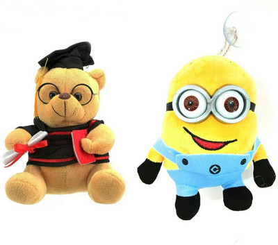 

soniya Enterprises minion-25cm and musical scholar teddy bear - 20 cm(Multicolor)