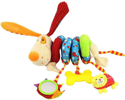 

Baby Grow Baby Plush Animal Rattle Winding Happy Monkey Infant Bed Stroller Crib Spiral Musical Hanging Toys (Dog Series Blue) - 12 cm(Multicolor)