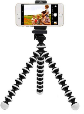 

Mobone 10 inch Mini Gorilla Tripod for DSLR , Action Cameras, Mobile Phones with Holder for Mobiles Tripod(Black, Supports Up to 1200 g)