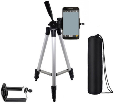 

m s megaslim Portable Adjustable Lightweight Camera Stand Tripod Tripod(Silver, Black, Supports Up to 1500 g)