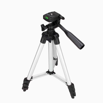 

lifemusic Portable Adjustable Aluminum High Quality Lightweight Camera Stand With Three-Dimensional Head & Quick Release Plate For Video Cameras, Tripod With Mobile Clip Holder Bracket, Fully Flexible Mount Cum Tripod, Monopod, Tripod Kit(Silver, Supports