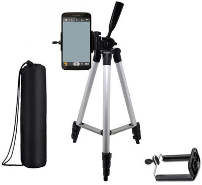 

Blue Birds Lightweight Camera Stand Tripod-3110 With Three-Dimensional Head & Quick Release Plate For Video Cameras and mobile clip holder for Mobiles Smartphones Tripod(Silver, Black, Supports Up to 1500 g)