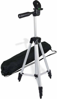 

LIFEMUSIC Tripod-3110 Adjustable Lightweight Aluminum Camera & Mobile Stand With Three-Dimensional Head & Quick Release Plate For Video Cameras and Mobile Portable Tripod(Silver, Black, Supports Up to 1500 g)