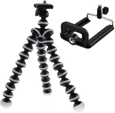 

blueseed Tripod_flexible 6inch withclamp Tripod (Black, Supports Up to 1000) Tripod(Black, Supports Up to 1000 g)