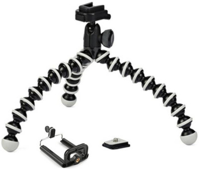 

Mobone ABS Plastic Foldable Octopus Mini Gorilla Tripod Stand for Mobile Camera, DSLR, Smartphone and Action Cameras Tripod(Black, Supports Up to 1500 g)
