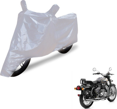 NIKS Two Wheeler Cover for Royal Enfield(Bullet 500, Silver)