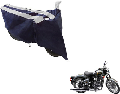 NIKS Two Wheeler Cover for Royal Enfield(Classic 500, Black, Silver)