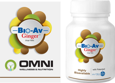 

Bio-Av Ginger 250 mg tablets for Digestive Health, Migraine and Allergies by OmniWellness(30 No)