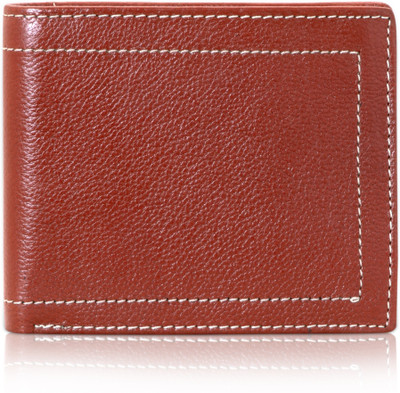 POLLSTAR Men Tan Genuine Leather Wallet(9 Card Slots)