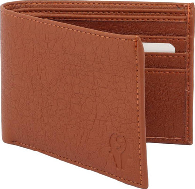 SAMTROH Men Tan Artificial Leather Money Clip(8 Card Slots)