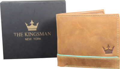 

THE KINGSMAN NEWYORK Men Tan Genuine Leather Wallet(11 Card Slots)