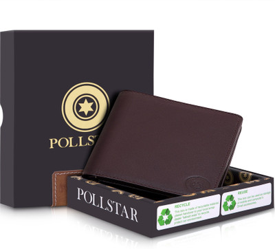 

POLLSTAR Men Brown Genuine Leather Wallet(9 Card Slots)