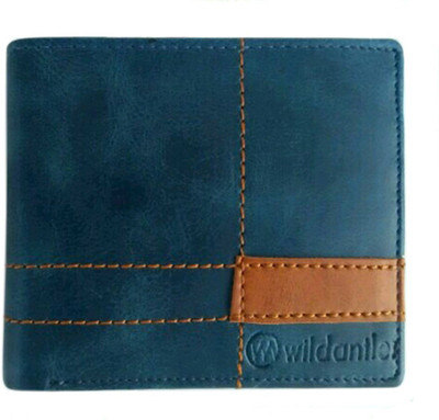 

Wildantler Boys Trendy Blue Genuine Leather Wallet(6 Card Slots)