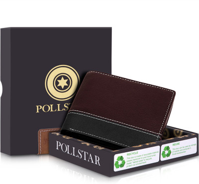 

POLLSTAR Men Brown Genuine Leather Wallet(6 Card Slots)