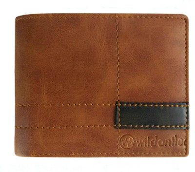 Wildantler Boys Brown Genuine Leather Wallet(6 Card Slots), Tan